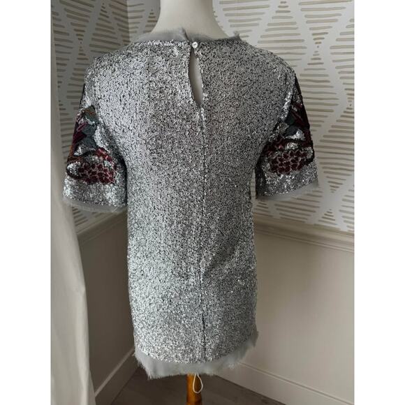 Zara XS Silver Sequin Embroidered Mini Dress ASO Alexis Rose in Schitt's Creek - Picture 7 of 10
